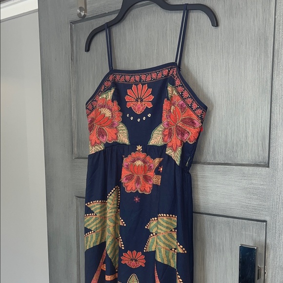 SHEIN Sz LG 8/10 Bohemian Spaghetti Strap Maxi Dress, Flowy Adjustable Straps - Picture 5 of 11